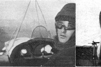 Jorge Loring en un Blériot XI al poco de obtener su título de piloto. En la imagen de la derecha, se encuentra junto al aviador alemán Walter Scherz (de pie)